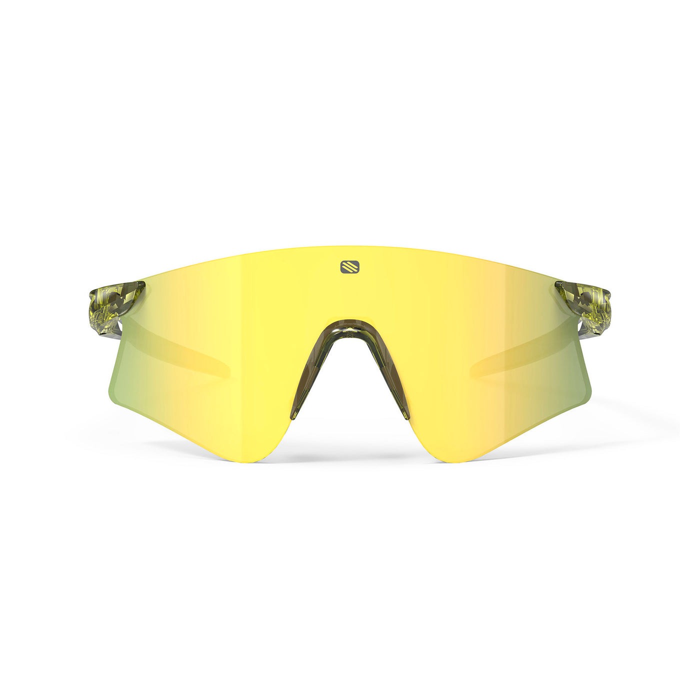 Rudy Project Astral running, cycling, gravel and mountain biking sport shield prescription sunglasses#color_astral-crystal-apple-green-fade-crystal-blue-avio-with-multilaser-yellow-lenses