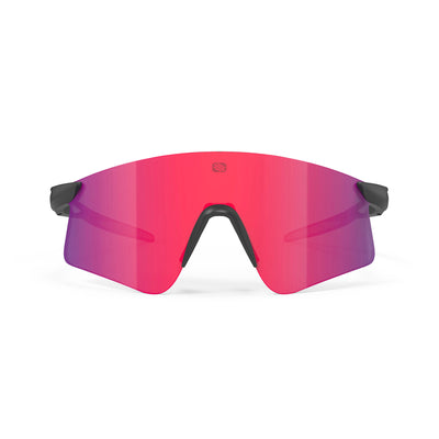 Rudy Project Astral X running, cycling, gravel and mountain biking sport shield prescription sunglasses#color_astral-x-black-matte-with-multilaser-red-lenses