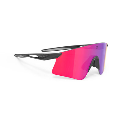 Rudy Project Astral X running, cycling, gravel and mountain biking sport shield prescription sunglasses#color_astral-x-black-matte-with-multilaser-red-lenses