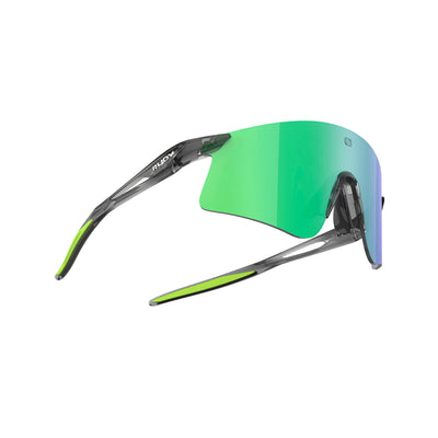 Rudy Project Astral X running, cycling, gravel and mountain biking sport shield prescription sunglasses#color_astral-x-crystal-ash-with-multilaser-green-lenses