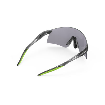 Rudy Project Astral X running, cycling, gravel and mountain biking sport shield prescription sunglasses#color_astral-x-crystal-ash-with-multilaser-green-lenses