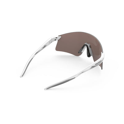 Rudy Project Astral X running, cycling, gravel and mountain biking sport shield prescription sunglasses#color_astral-x-white-matte-with-multilaser-rose-gold-lenses