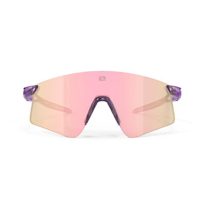 Rudy Project Astral X running, cycling, gravel and mountain biking sport shield prescription sunglasses#color_astral-x-crystal-lilac-with-multilaser-rose-gold-lenses