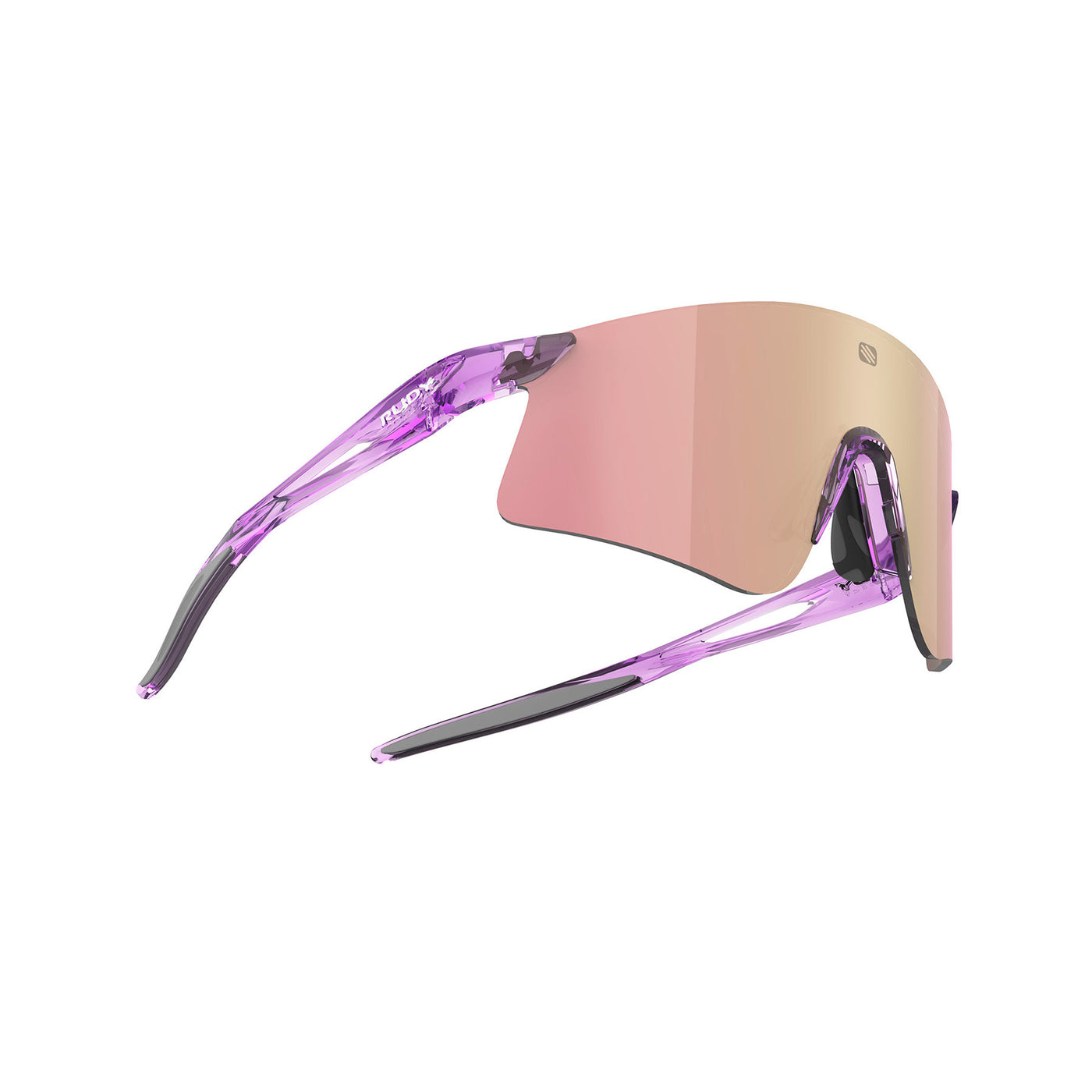 Rudy Project Astral X running, cycling, gravel and mountain biking sport shield prescription sunglasses#color_astral-x-crystal-lilac-with-multilaser-rose-gold-lenses