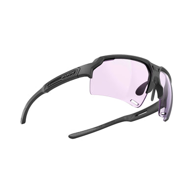 Rudy Project Deltabeat sport sunglasses are perfect for all outdoor activities including running, cycling, gravel biking, mountain biking, golf and pickleball and they're prescription ready#color_deltabeat-black-matte-with-impactx-photochromic-2-laser-purple-lenses