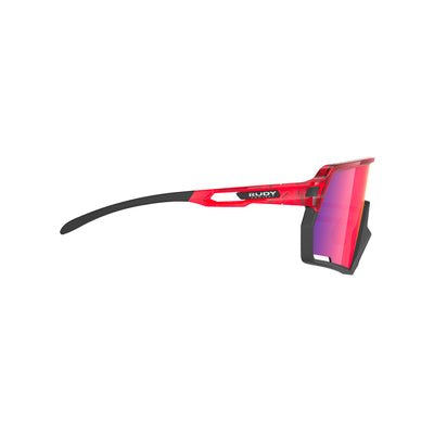 Rudy Project Kelion sport sunglasses are perfect for all outdoor activities including running, cycling, gravel biking, mountain biking, golf and pickleball#color_kelion-crystal-red-with-multilaser-red-lenses