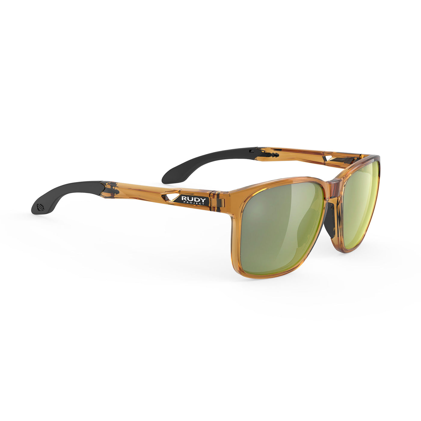 Rudy Project Lightflow A prescription ready active lifestyle sunglasses#color_lightflow-a-crystal-butterscotch-gloss-frame-with-laser-green-lenses