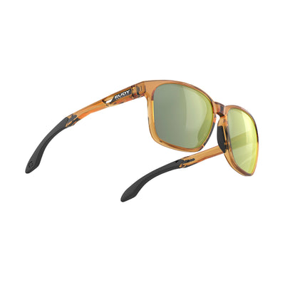 Rudy Project Lightflow A prescription ready active lifestyle sunglasses#color_lightflow-a-crystal-butterscotch-gloss-frame-with-laser-green-lenses