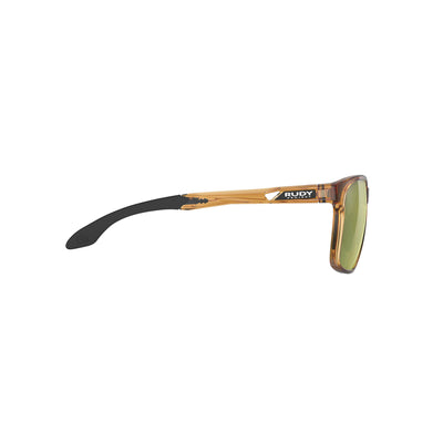 Rudy Project Lightflow A prescription ready active lifestyle sunglasses#color_lightflow-a-crystal-butterscotch-gloss-frame-with-laser-green-lenses