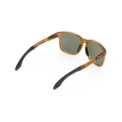 Rudy Project Lightflow A prescription ready active lifestyle sunglasses#color_lightflow-a-crystal-butterscotch-gloss-frame-with-laser-green-lenses