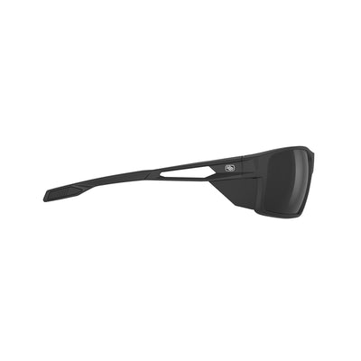 Rudy Project Nyad performance lifestyle prescription ready sunglasses that are perfect for the beach, boating, fishing, hiking and high altitude mountain excursions#color_nyad-stealth-black-matte-with-smoke-black-lenses