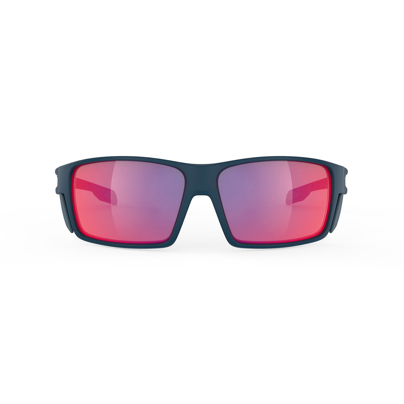 Rudy Project Nyad performance lifestyle prescription ready sunglasses that are perfect for the beach, boating, fishing, hiking and high altitude mountain excursions#color_nyad-nyad-blue-navy-matte-with-polar-3fx-hdr-multilaser-red-lenses