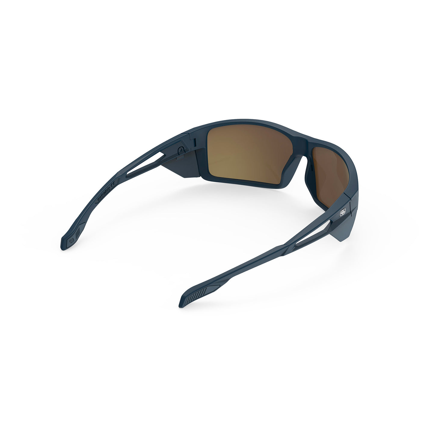 Rudy Project Nyad performance lifestyle prescription ready sunglasses that are perfect for the beach, boating, fishing, hiking and high altitude mountain excursions#color_nyad-blue-navy-matte-with-impactx-photochromic-2-laser-crimson-lenses