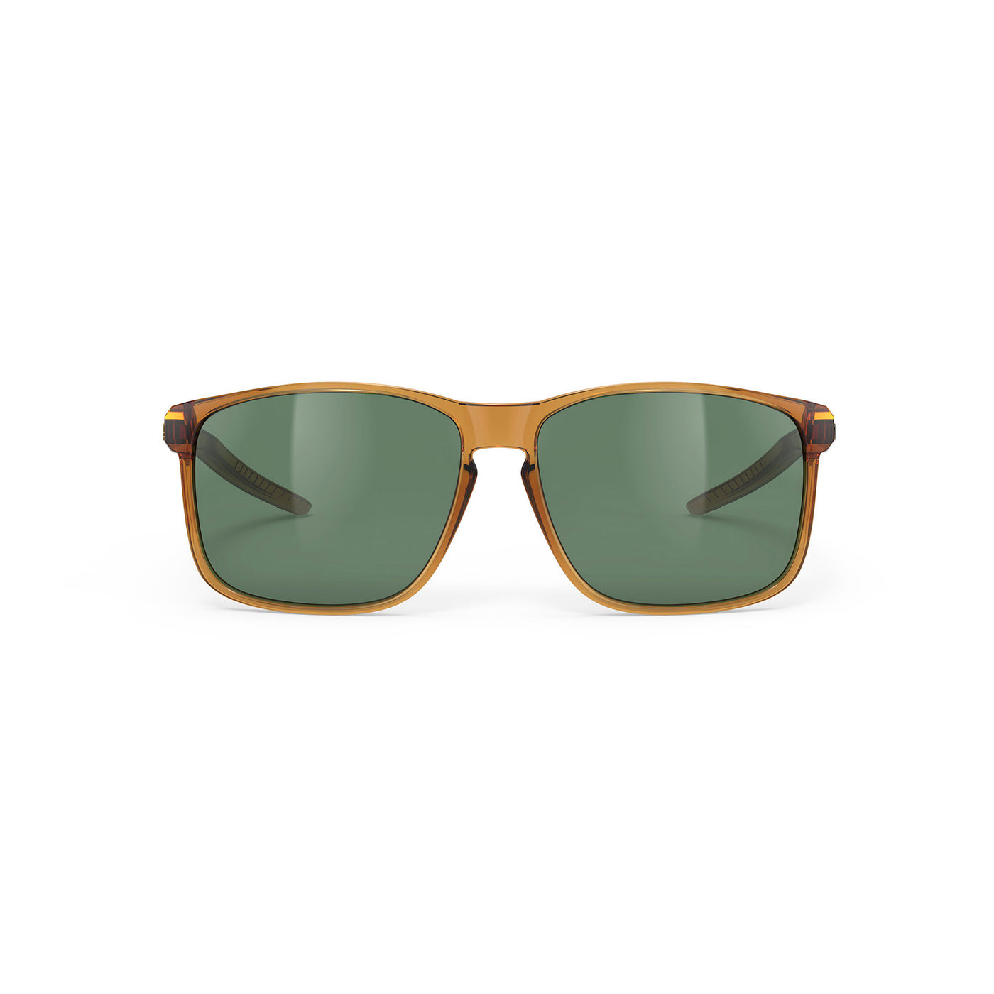 Rudy Project Lightflow active lifestyle sunglasses are perfect for all outdoor activities and they're very prescription friendly#color_overlap-crystal-butterscotch-gloss-with-green-lenses