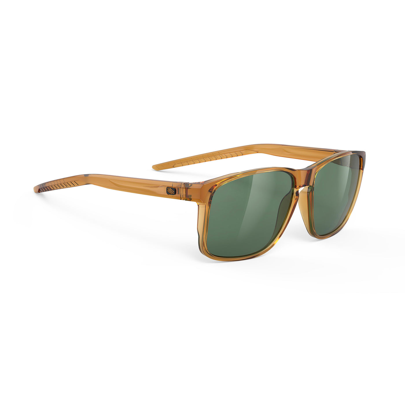 Rudy Project Lightflow active lifestyle sunglasses are perfect for all outdoor activities and they're very prescription friendly#color_overlap-crystal-butterscotch-gloss-with-green-lenses