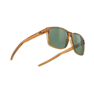 Rudy Project Lightflow active lifestyle sunglasses are perfect for all outdoor activities and they're very prescription friendly#color_overlap-crystal-butterscotch-gloss-with-green-lenses