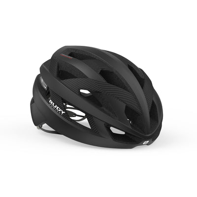 Rudy Project Rebel cycling helmet that’s perfect for road cycling and gravel cycling that’s eco friendly and made with sustainable materials#color_rebel-black-matte-carbon