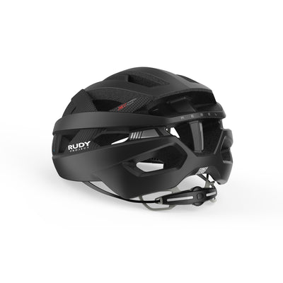 Rudy Project Rebel cycling helmet that’s perfect for road cycling and gravel cycling that’s eco friendly and made with sustainable materials#color_rebel-black-matte-carbon