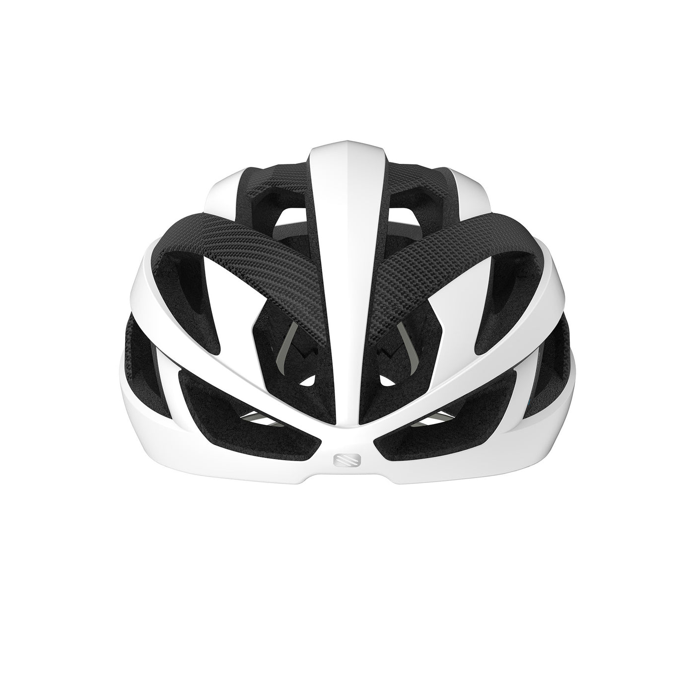 Rudy Project Rebel cycling helmet that’s perfect for road cycling and gravel cycling that’s eco friendly and made with sustainable materials#color_rebel-white-matte-carbon