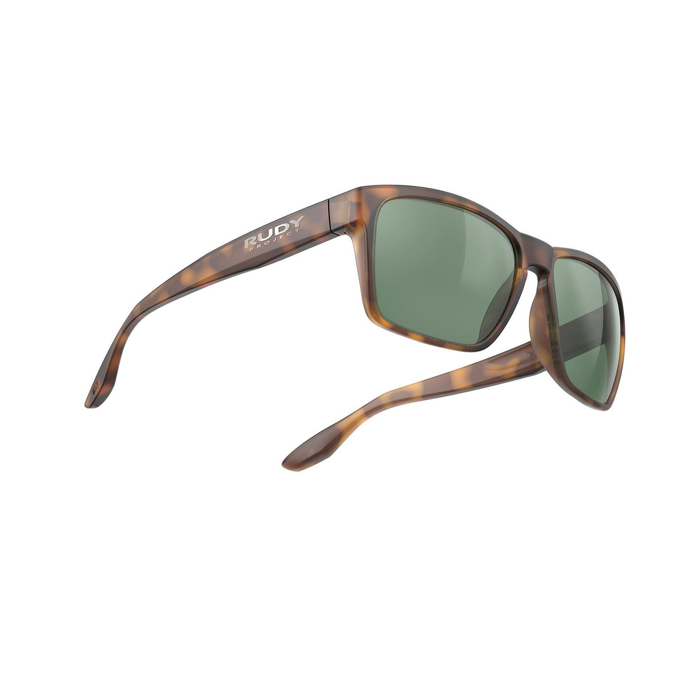 Rudy Project Spinhawk Edge active lifestyle sunglasses or prescription sunglasses are perfect for the beach, boating, fishing and any other outdoor activity#color_spinhawk-edge-demi-brown-matte-with-green-lenses