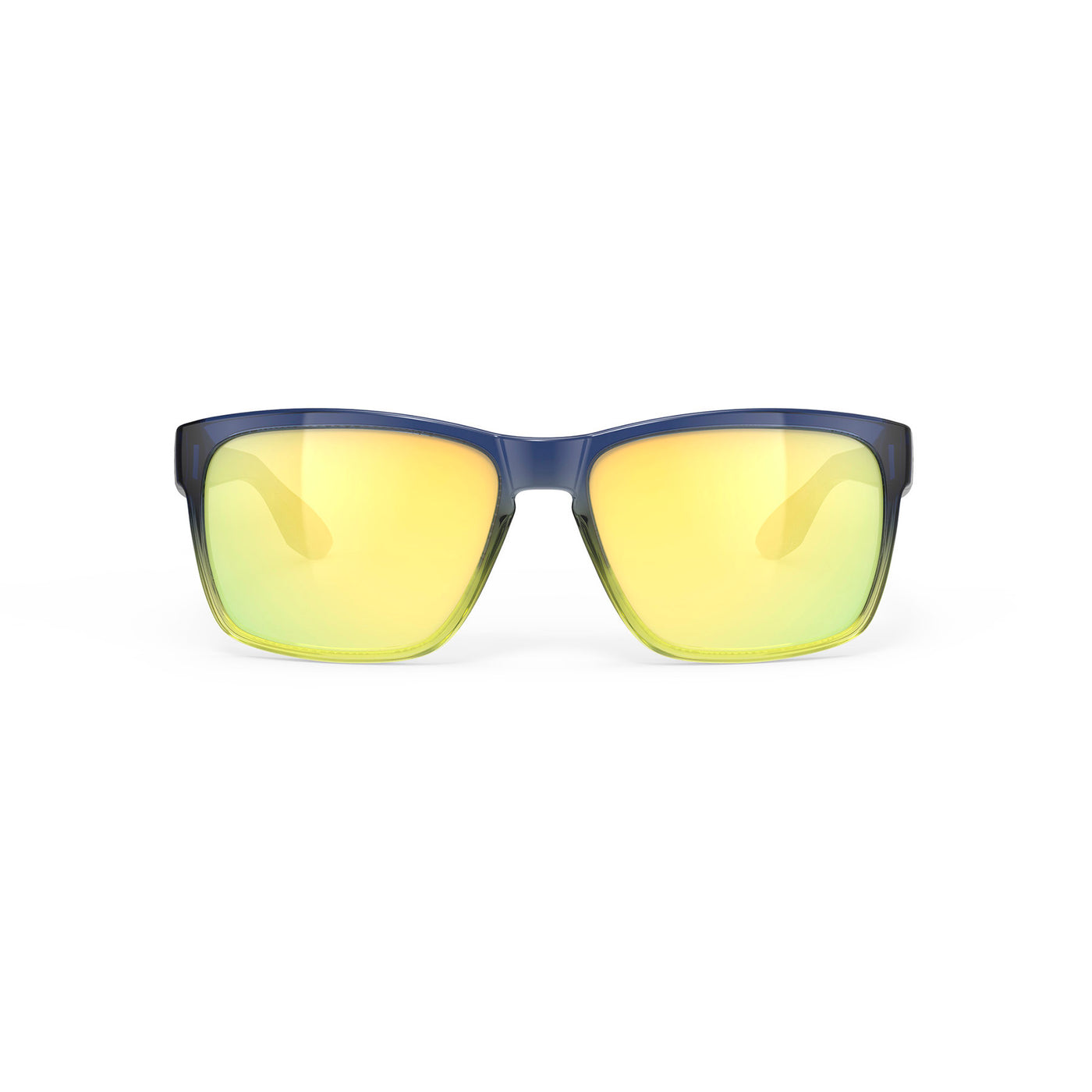 Rudy Project Spinhawk Edge active lifestyle sunglasses or prescription sunglasses are perfect for the beach, boating, fishing and any other outdoor activity#color_spinhawk-edge-crystal-blue-avio-apple-green-fade-gloss-with-multilaser-yellow-lenses