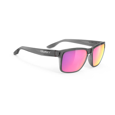 Rudy Project Spinhawk Edge active lifestyle sunglasses or prescription sunglasses are perfect for the beach, boating, fishing and any other outdoor activity#color_spinhawk-edge-crystal-ash-gloss-with-multilaser-sunset-lenses