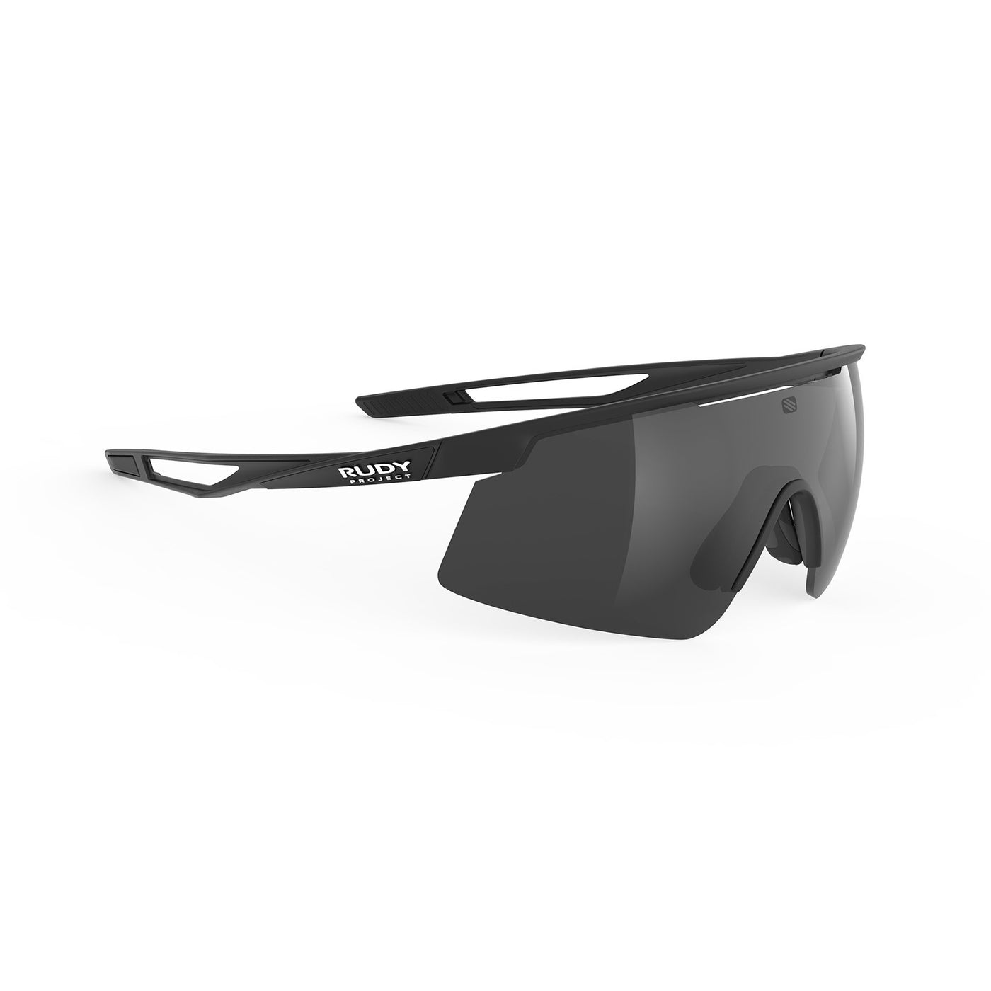 Rudy Project Turbolence all-sport shield sunglasses are perfect for any outdoor activities including running, cycling, gravel biking, mountain biking, boating, golf and pickleball#color_turbolence-black-matte-with-smoke-black-lenses