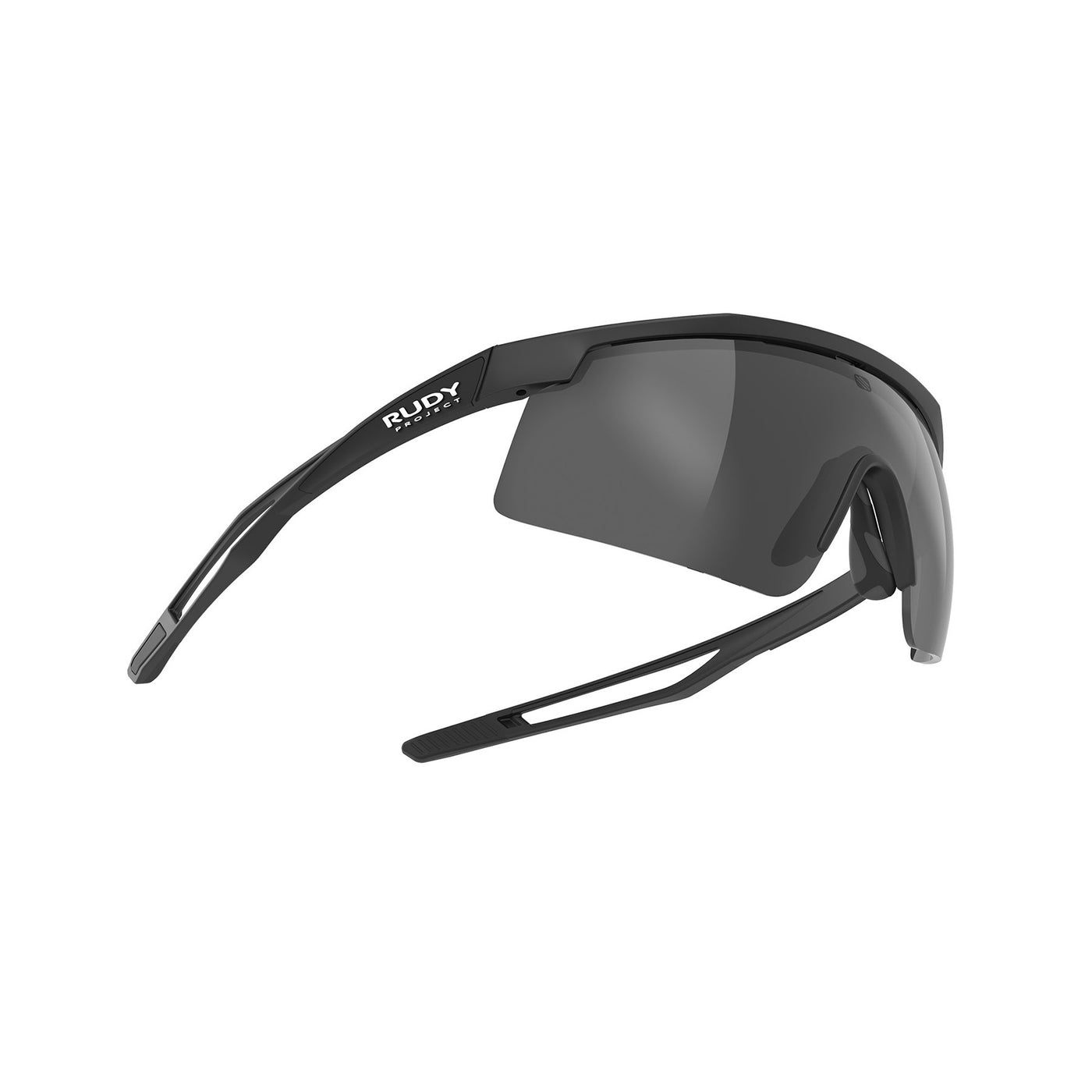 Rudy Project Turbolence all-sport shield sunglasses are perfect for any outdoor activities including running, cycling, gravel biking, mountain biking, boating, golf and pickleball#color_turbolence-black-matte-with-smoke-black-lenses