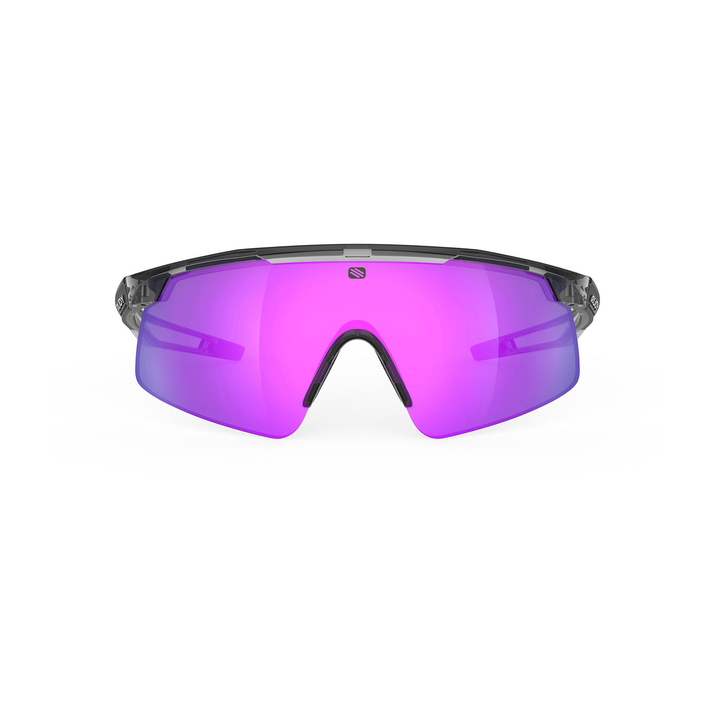 Rudy Project Turbolence all-sport shield sunglasses are perfect for any outdoor activities including running, cycling, gravel biking, mountain biking, boating, golf and pickleball#color_turbolence-crystal-ash-with-multilaser-violet-lenses