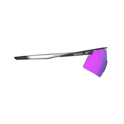 Rudy Project Turbolence all-sport shield sunglasses are perfect for any outdoor activities including running, cycling, gravel biking, mountain biking, boating, golf and pickleball#color_turbolence-crystal-ash-with-multilaser-violet-lenses