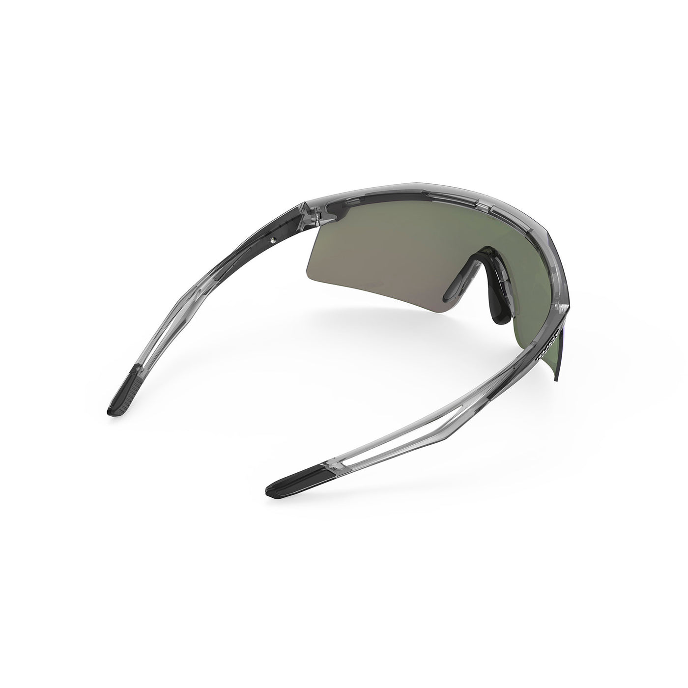 Rudy Project Turbolence all-sport shield sunglasses are perfect for any outdoor activities including running, cycling, gravel biking, mountain biking, boating, golf and pickleball#color_turbolence-crystal-ash-with-multilaser-violet-lenses