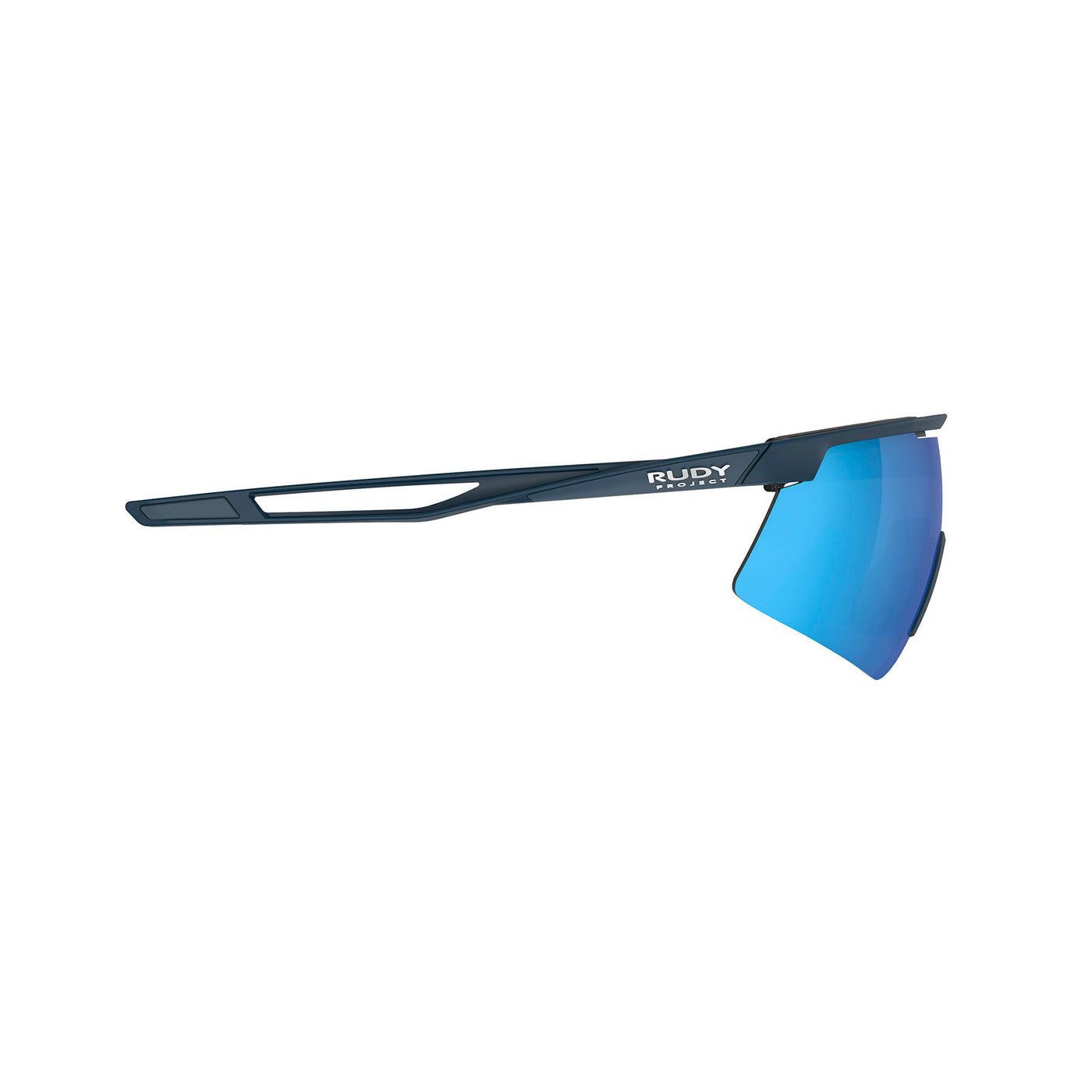 Rudy Project Turbolence all-sport shield sunglasses are perfect for any outdoor activities including running, cycling, gravel biking, mountain biking, boating, golf and pickleball#color_turbolence-mask-blue-navy-matte-with-polar-3fx-hdr-multilaser-blue-lenses