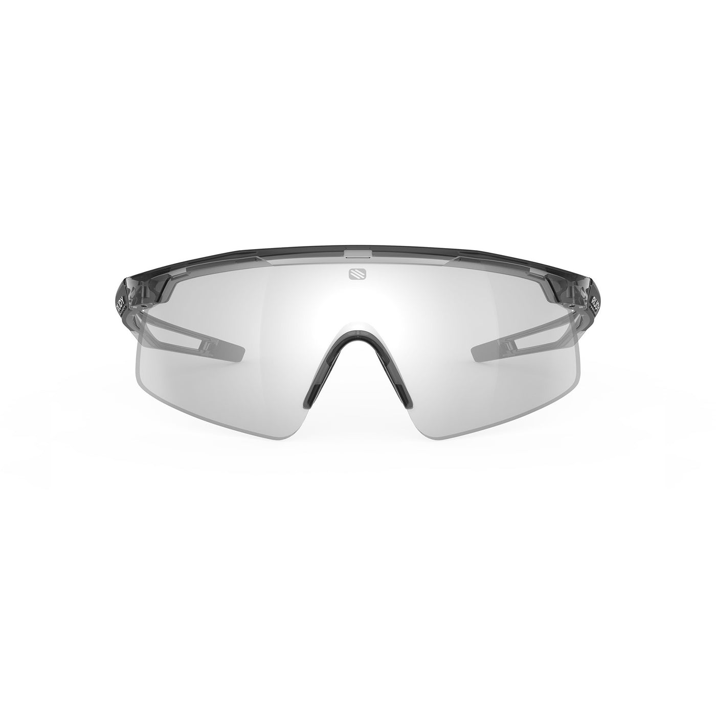 Rudy Project Turbolence all-sport shield sunglasses are perfect for any outdoor activities including running, cycling, gravel biking, mountain biking, boating, golf and pickleball#color_turbolence-crystal-ash-with-impactx-photochromic-2-laser-black-lenses