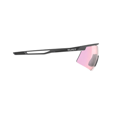 Rudy Project Turbolence all-sport shield sunglasses are perfect for any outdoor activities including running, cycling, gravel biking, mountain biking, boating, golf and pickleball#color_turbolence-charcoal-matte-with-impactx-photochromic-2-laser-red-lenses